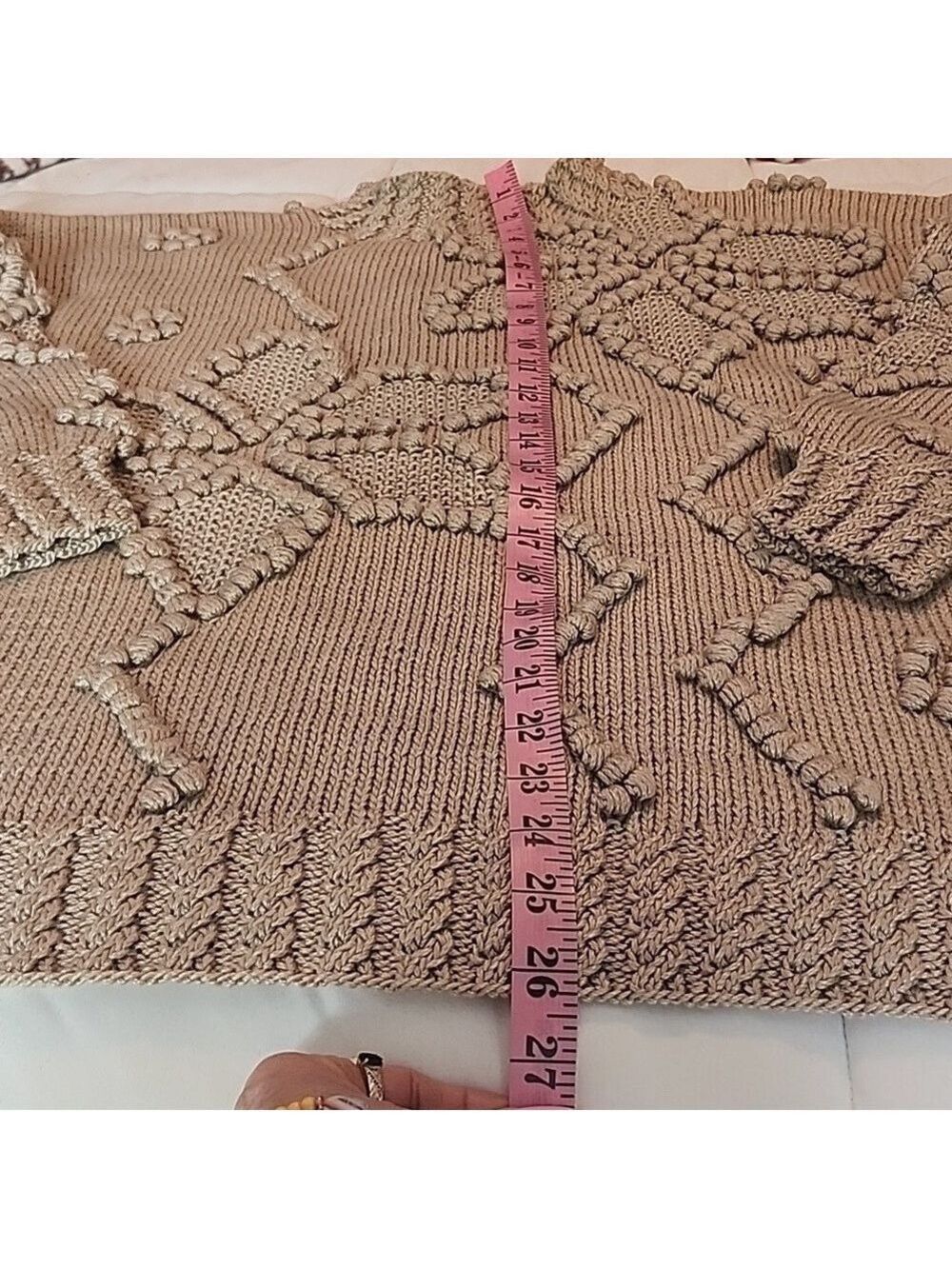 SWEATER BY CELTIC KNITS HAND KNITTED 100% PIMA COTTON LADIES  LARGE - Picture 5 of 8